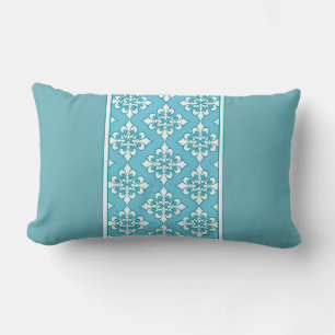 Blaues Kissen mit Fleur-de-Lis-Detail