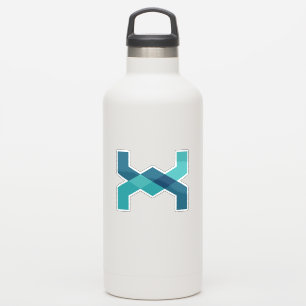 Blaues Klassisches Buchstabe X Monogramm Aufkleber