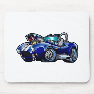 Blaues klassisches Muskelauto Hintergrundfarbe Mousepad