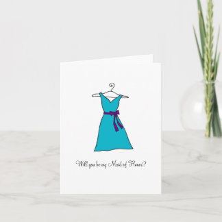 Blaues Kleid, bist du meine Trauzeugin? Einladung