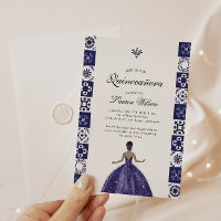 Blaues Kleid Künstlerische Tiles Quinceañera Einla