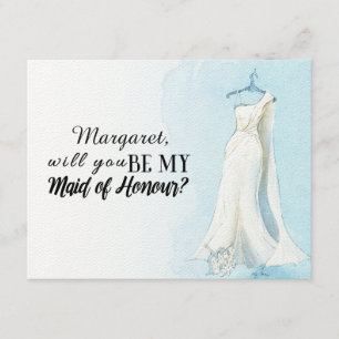 Blaues Kleid "sind Sie mein Mädchen der Ehre " Einladung
