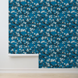 Blaues Klimt, Mandelbaum, Kunst, Malerei, Gustav K Tapete