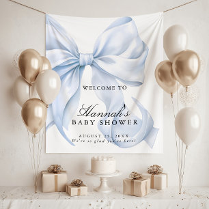 Blaues Koketten-Schleifen-Jungen-Baby-Party-Willko Wandteppich