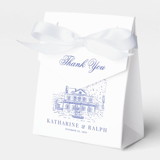 Blaues Kolonialhaus/Herrenhaus/Herrenhaus Geschenkschachtel (Vorderseite)