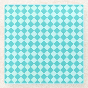 Blaues Kombinations-Diamant-Muster Glasuntersetzer