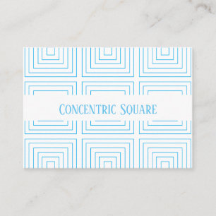 Blaues Konzentriertes Quadrat-Muster Visitenkarte