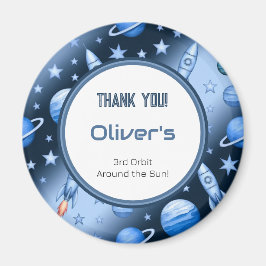 Blaues kosmisches Abenteuer Himmelsmuster Magnet