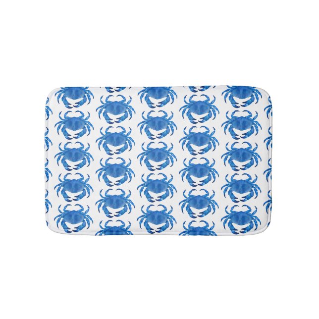Blaues Krebsmuster Badematte (Vorderseite)