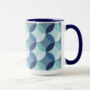 Blaues Kreis-Muster Tasse