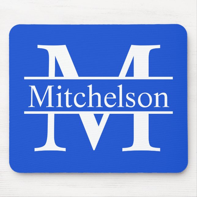 Blaues Kreuz-Bar LR Monogramm Mousepad (Vorne)