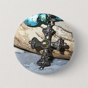Blaues Kreuz Button