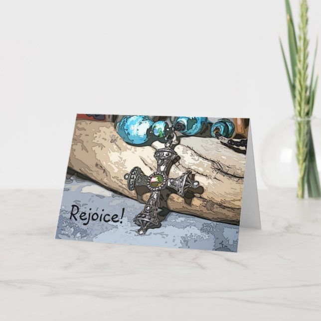 Blaues Kreuz freuen sich Feiertagskarte (Vorderseite)