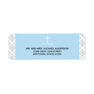 Blaues Kreuz mit Damaskusmuster