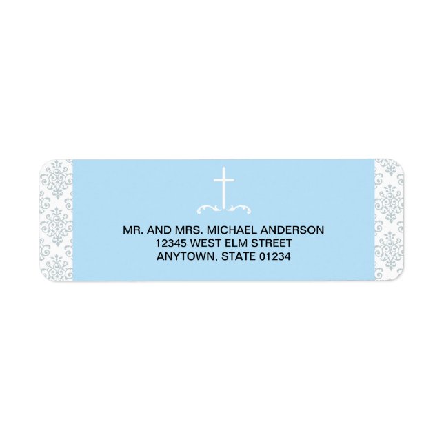 Blaues Kreuz mit Damaskusmuster (Vorne)