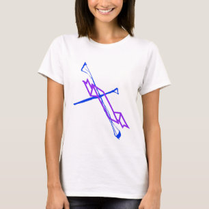 Blaues Kreuz und Lila Sash T-Shirt