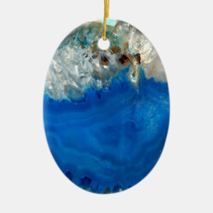 blaues Kristall Keramik Ornament