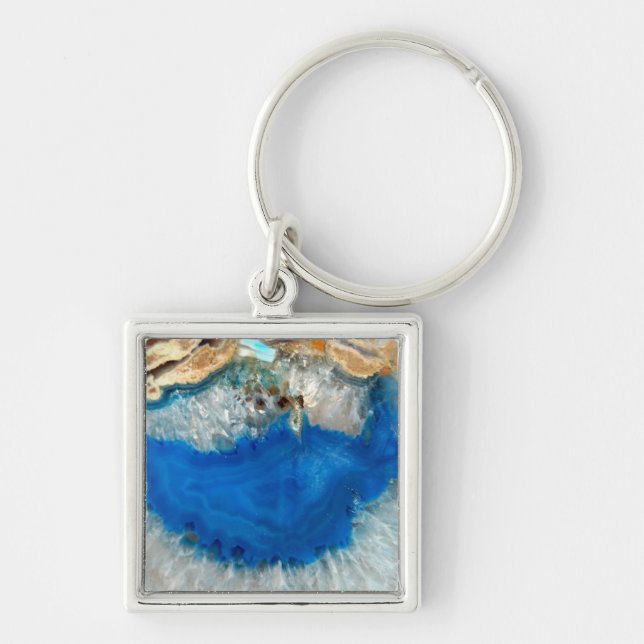 blaues Kristall Schlüsselanhänger (Vorne)