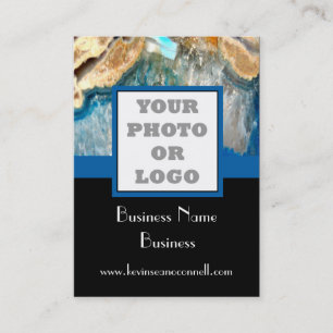 Blaues Kristallachat-Fotologo Visitenkarte