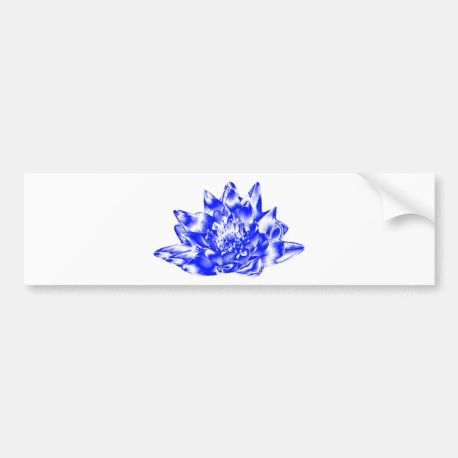 Blaues kristallenes Lotus Autoaufkleber (Vorne)