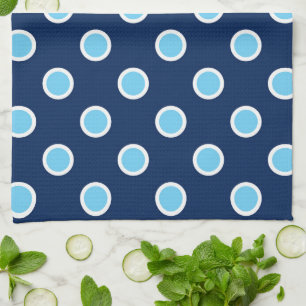 Blaues Küchenhandtuch mit dunkelblauem Punktenmust Handtuch