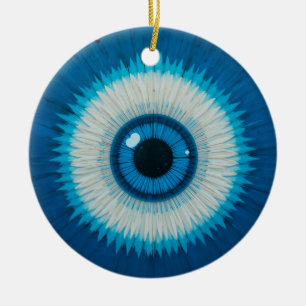 Blaues künstlerisches Böse-Augen-Design Keramik Ornament
