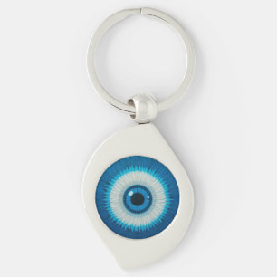 Blaues künstlerisches Böse-Augen-Design Schlüsselanhänger