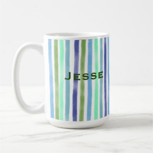 Blaues Künstlerisches Paint Wavy Lines Farbmuster Kaffeetasse