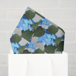 Blaues Lacecap Hydrangea Blumenmuster Gewebe Papie Seidenpapier