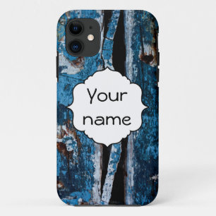 Blaues lackiertes Holz Case-Mate iPhone Hülle