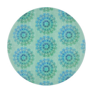 Blaues Lacy-Muster Schneidebrett