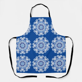 Blaues Lacy-Schürze mit All-Over-Druck Schürze