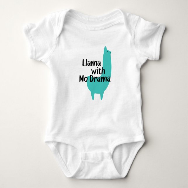 Blaues Lama Babysuit Baby Strampler (Vorderseite)
