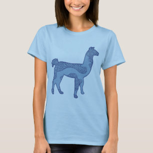 Blaues Lama-Shirt T-Shirt