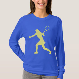 Blaues Langarm-Tennis-Shirt für Damen T-Shirt