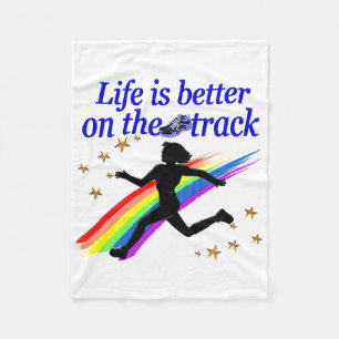 BLAUES LEBEN IST BESSER AUF DER TRACK-DESIGN FLEECEDECKE