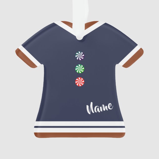 Blaues Lebkuchen Boy Keepake Weihnachtsmann Ornament (Vorderseite)