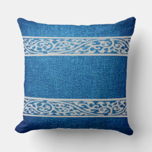 Blaues Leder Kissen