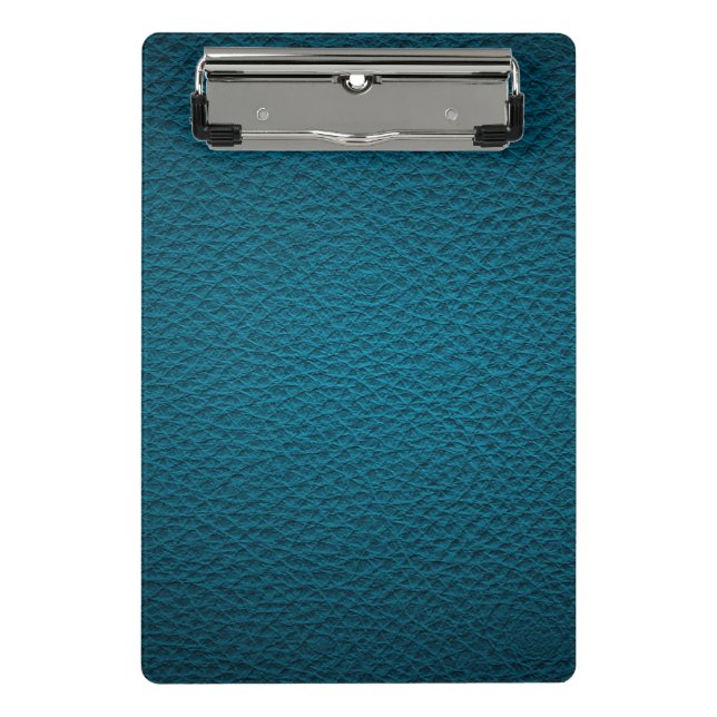 Blaues Leder  Mini Klemmbrett (Vorderseite)