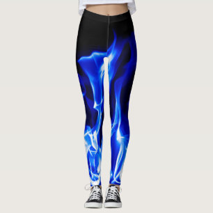 Blaues legging Feuer Leggings