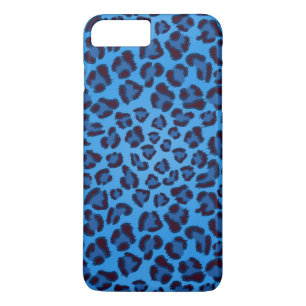 blaues Leopardbeschaffenheitsmuster iPhone 8 Plus/7 Plus Hülle