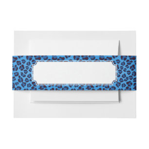 blaues Leopardbeschaffenheitsmuster Einladungsbanderole