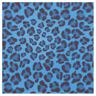 blaues Leopardbeschaffenheitsmuster Stoff