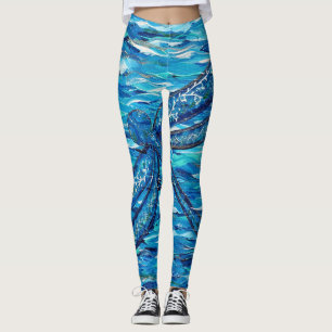 Blaues Libellenbild Leggings