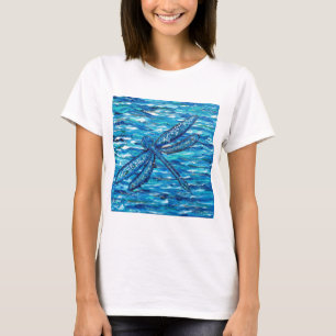 Blaues Libellenbild T-Shirt