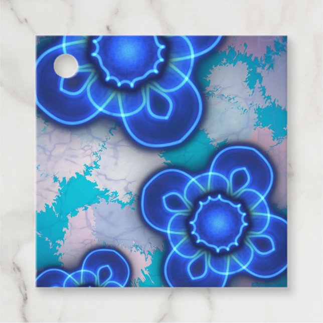 Blaues Licht Geschenkanhänger (Vorderseite)