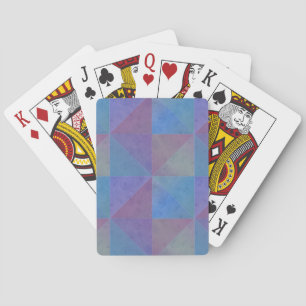 Blaues Lila Dreieck Geometrisches Muster Spielkarten