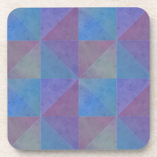 Blaues Lila Dreieck Geometrisches Muster Untersetzer