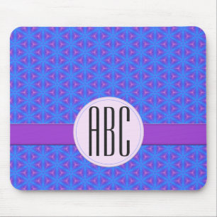 Blaues Lila geometrisches Personalisiertes Monogra Mousepad