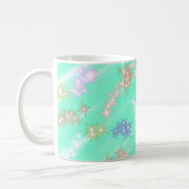 Blaues lila, kurvenförmiges Design Kaffeetasse (Links)